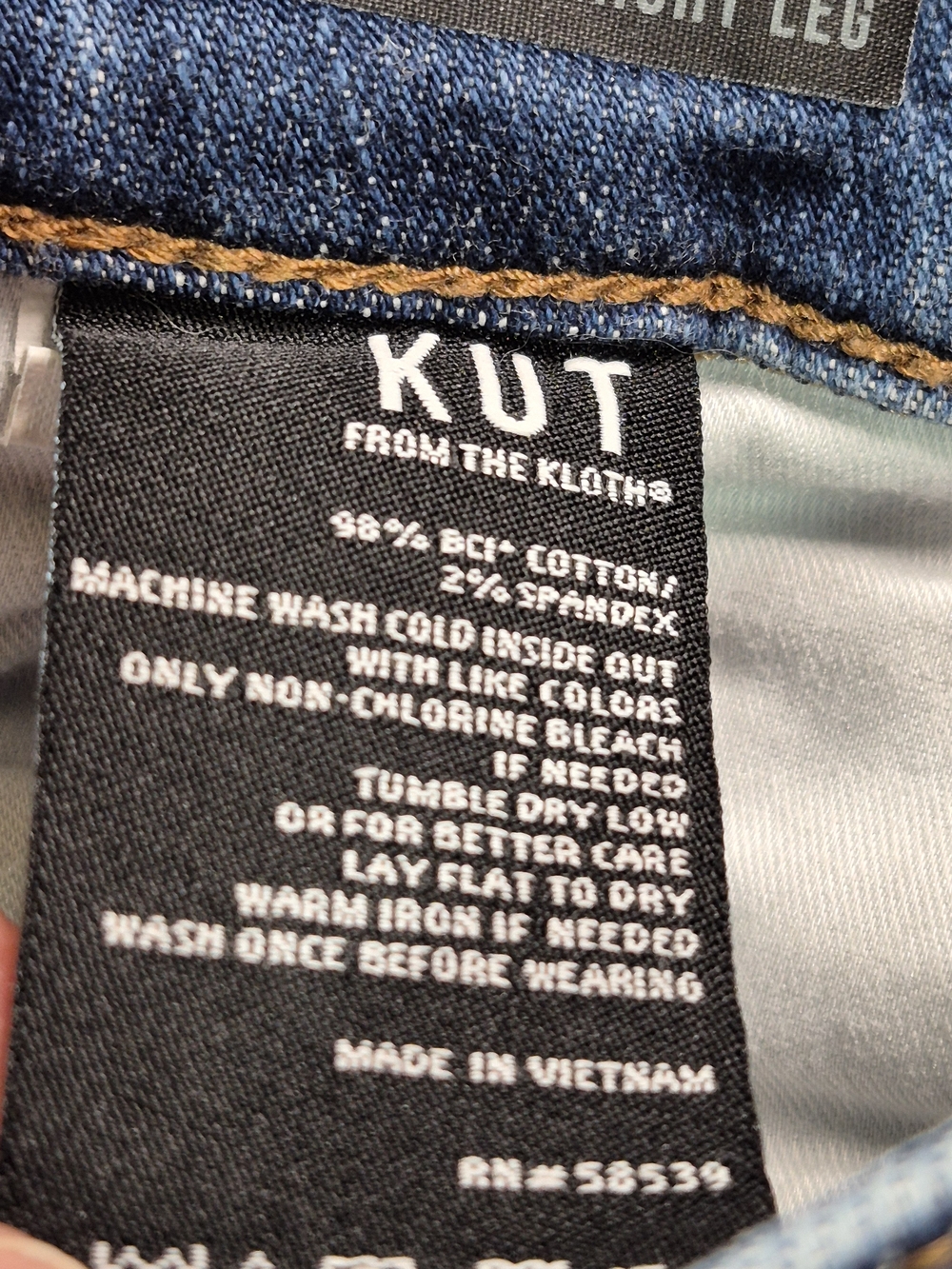 KUT from the Kloth Women's Distressed High-Rise Jeans - Medium Blue - Picture 9 of 12